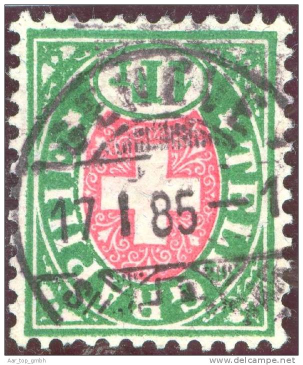Heimat GE GENEVE SSUC.GAR. 1885-01-17 Poststempel Auf Telegraphen-Marke Zu#17 - Telegraph