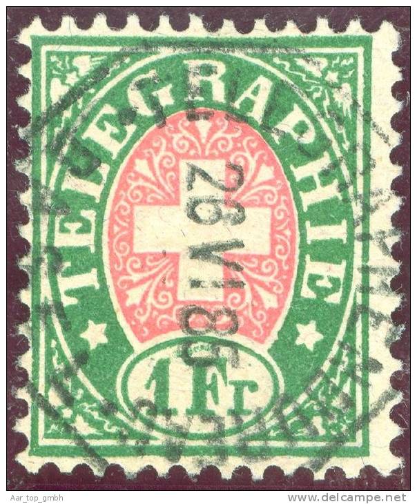 Heimat VD LAUSANNE SUCC:GARE 1885-11-05 Poststempel Auf Telegraphen-Marke Zu#17 - Télégraphe