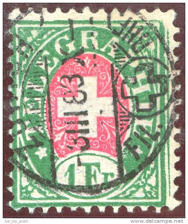 Heimat ZHs ZÜRICH FIL.BHF. 1883-03-03 Poststempel Auf Telegraphen-Marke Zu#17 - Télégraphe