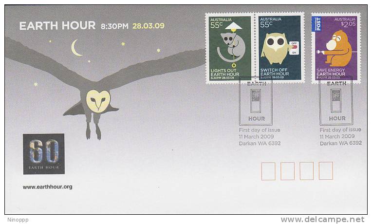 Australia.....:   2009 Earth Hour  FDC - Premiers Jours (FDC)