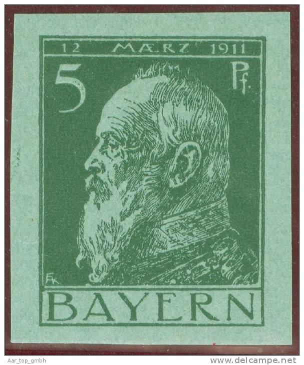 Bayern 1911- Mi#77IU  Geschnitten ** Postfrisch - Neufs