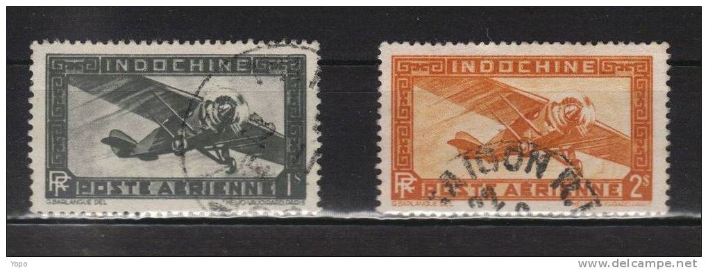 INDOCHINE : Poste Aérienne, Série , Année 1933 - 38 ,(2 Timbres) - Poste Aérienne