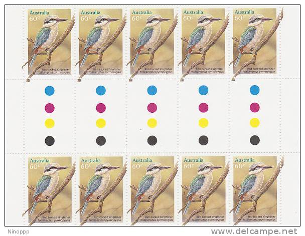 Australia.....:     2010 Kingfishers,Red Backed  Gutter Strip - Sheets, Plate Blocks &  Multiples