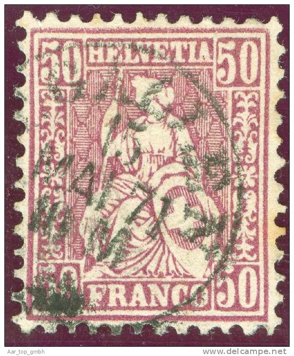 Schweiz 1871-05-15 Zu#43 Mi#35 50Rp. Lila Sitzende Helvetia - Used Stamps