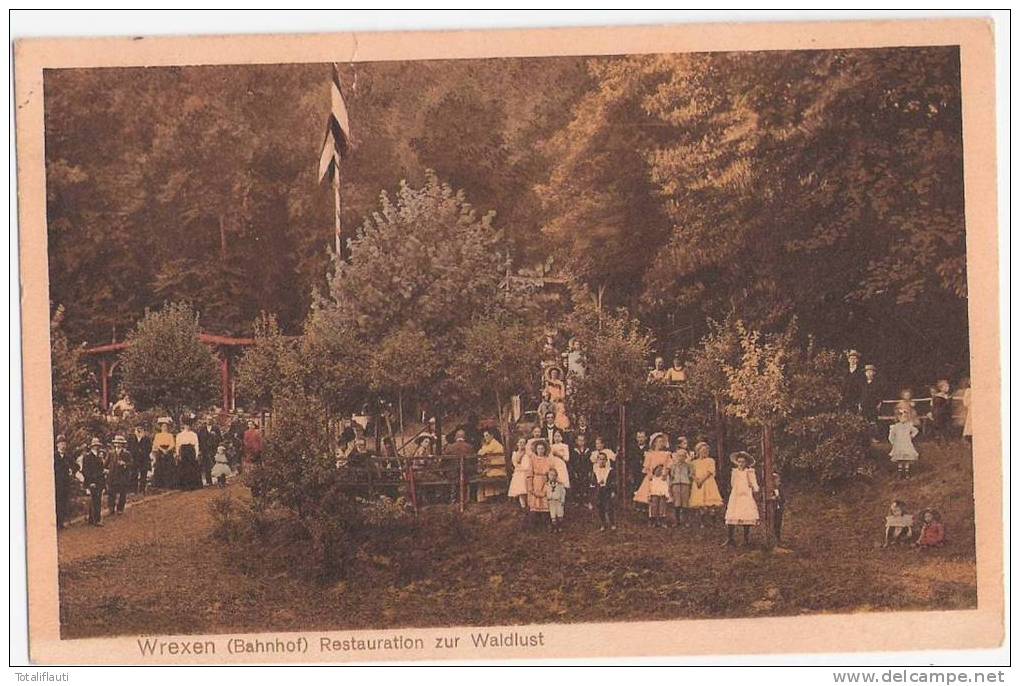 Diemelstadt Wrexen Bahnhof Restauration Zur Waldlust Belebt Color Feldpost Ortsstempel 30.5.1915 SCHERFEDE - Frankenberg (Eder)