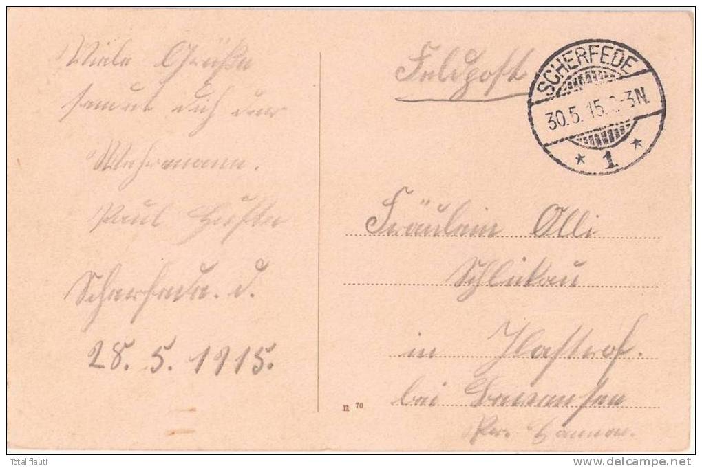 Diemelstadt Wrexen Bahnhof Restauration Zur Waldlust Belebt Color Feldpost Ortsstempel 30.5.1915 SCHERFEDE - Frankenberg (Eder)