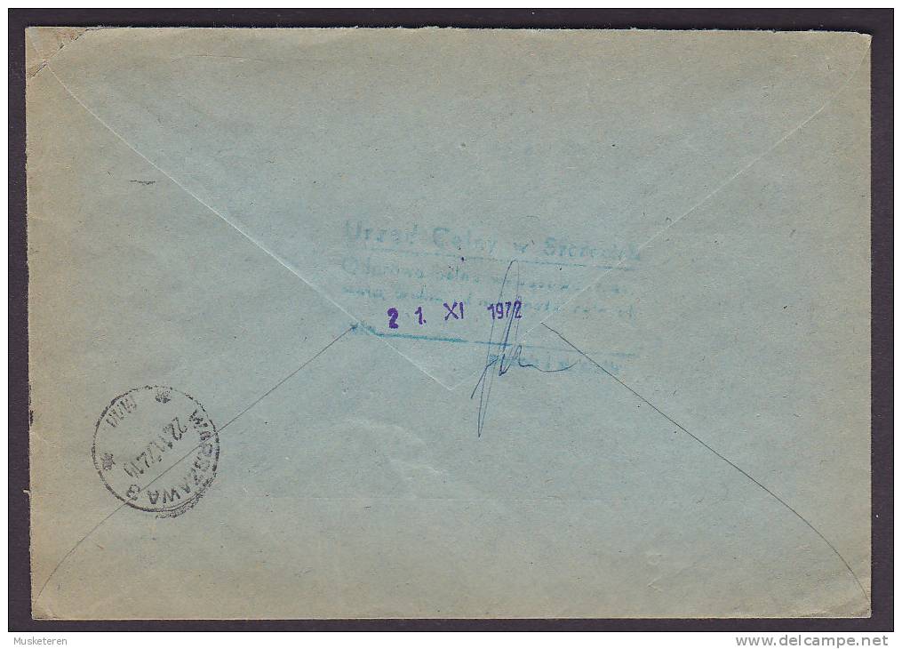 Poland Registered Recommandée Einschreiben SZCZERIN 1972 ATM Morska Arencja Szczecinie 1972 Cover To ROTTERDAM (2 Scans) - Machines à Affranchir (EMA)