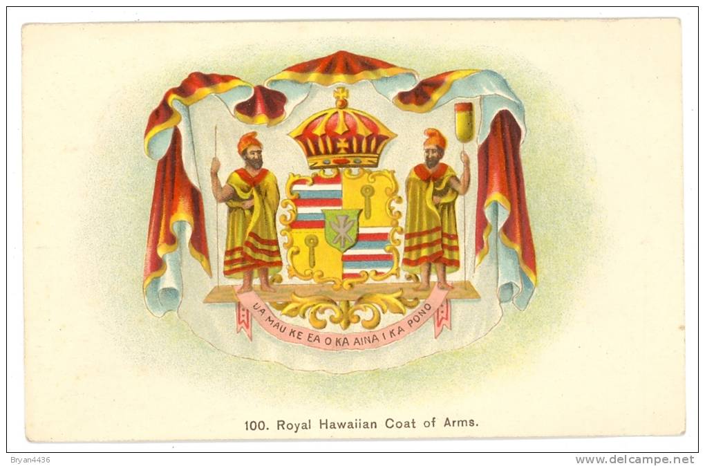 Hawaii - Hawaiian Coat Of Arms - édit; Island Curio Co. Honolulu - N° 100 - Carte En PARFAIT ETAT (voir Scan) - Autres & Non Classés