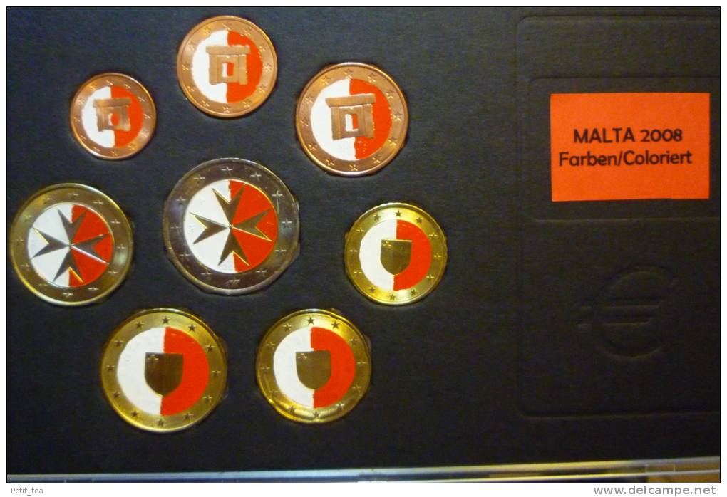 Malta Series 8 Coins Colored In Box With Certified - Malte