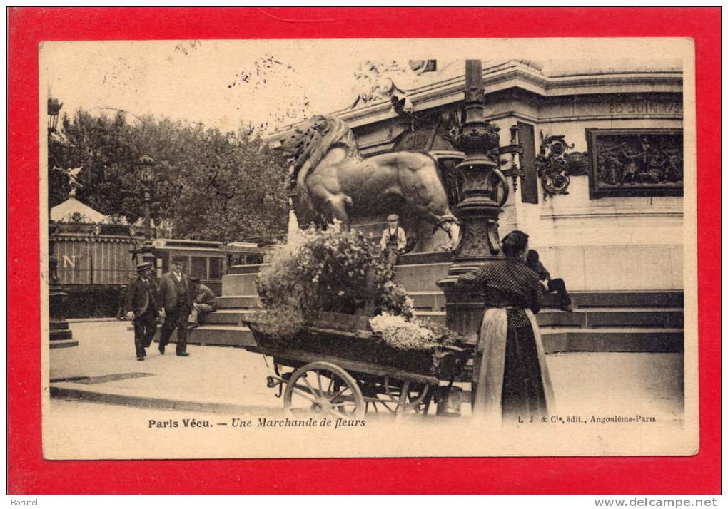 PARIS --> Une Marchande De Fleurs - Petits Métiers à Paris