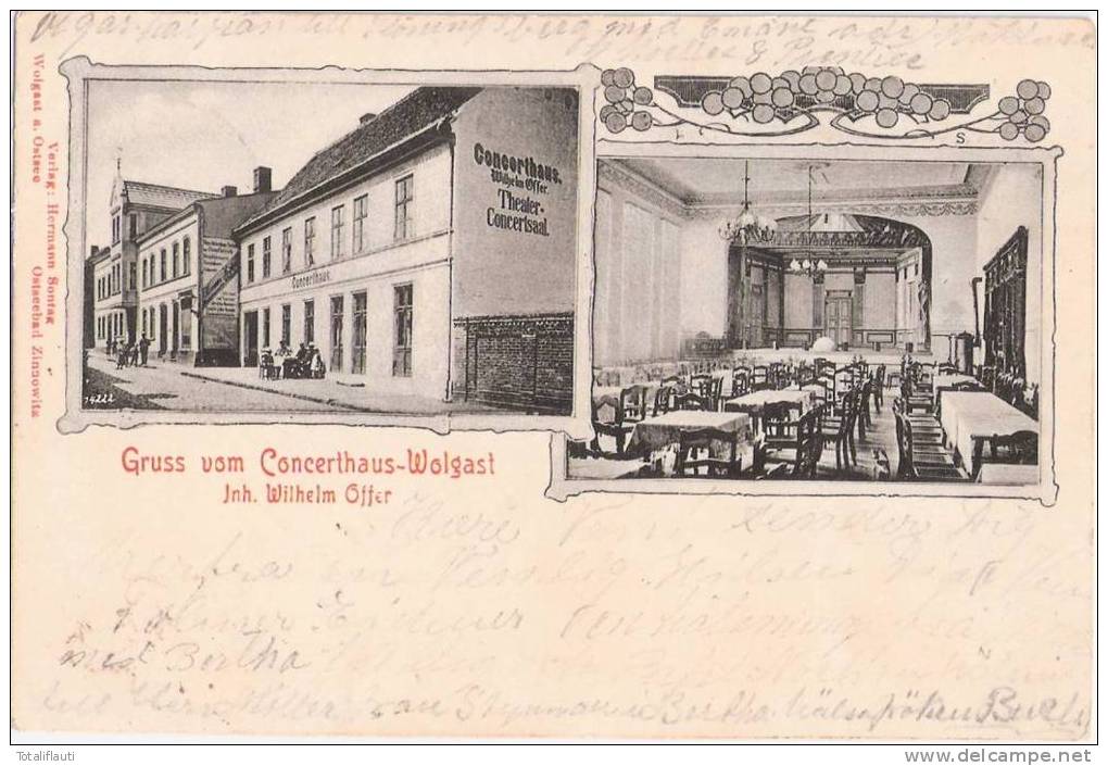 Wolgast Concerthaus Inh Offer Maschinenbau M Dampfbetrieb Eisengießerei Verzinkerei 21.5.1906 Gelaufen - Wolgast