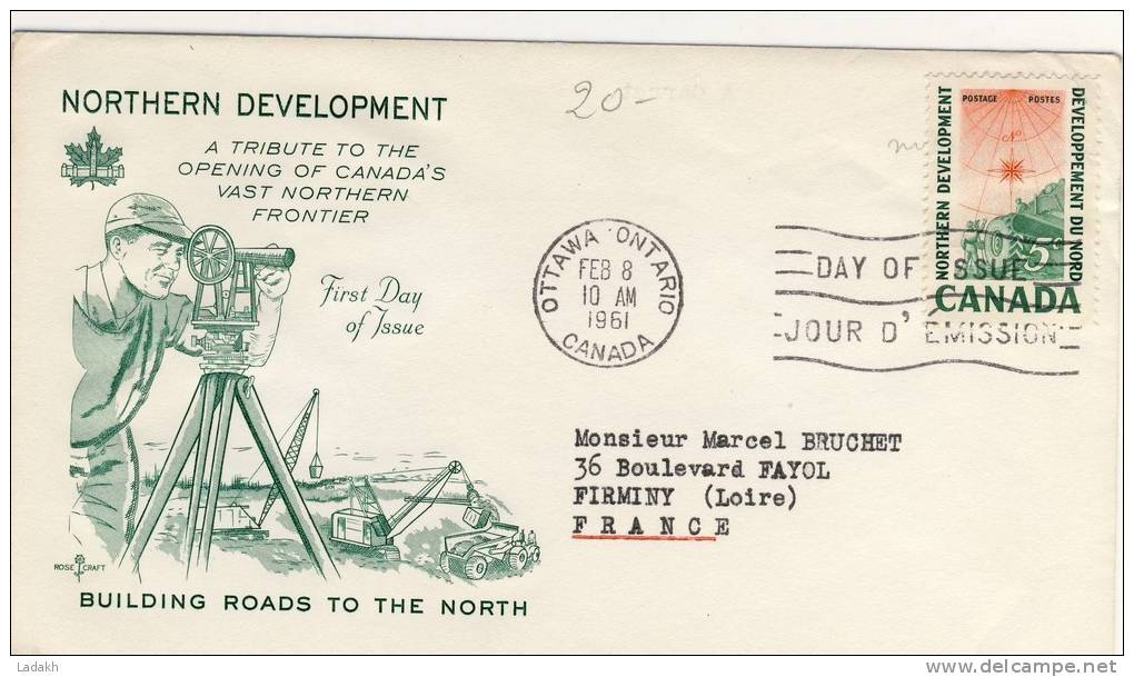 2 FDC CANADA # DEVELOPPEMENT DU NORD #CANADA GOOSE# CONSTRUCTION DE ROUTES #OISEAUX - 1961-1970