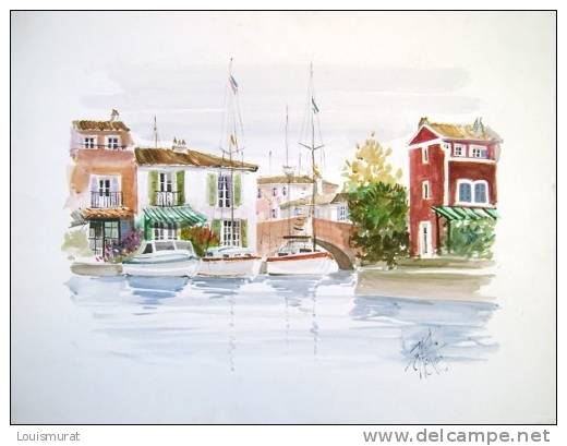 Pelletier Michel Aquarelle Et Gouache Port Grimaud - Aquarelles