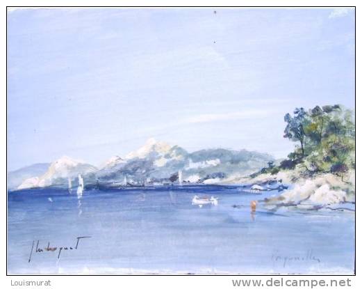 Noquet Jean Michel Aquarelle Originale Porquerolles Hyères 83 Var - Acquarelli