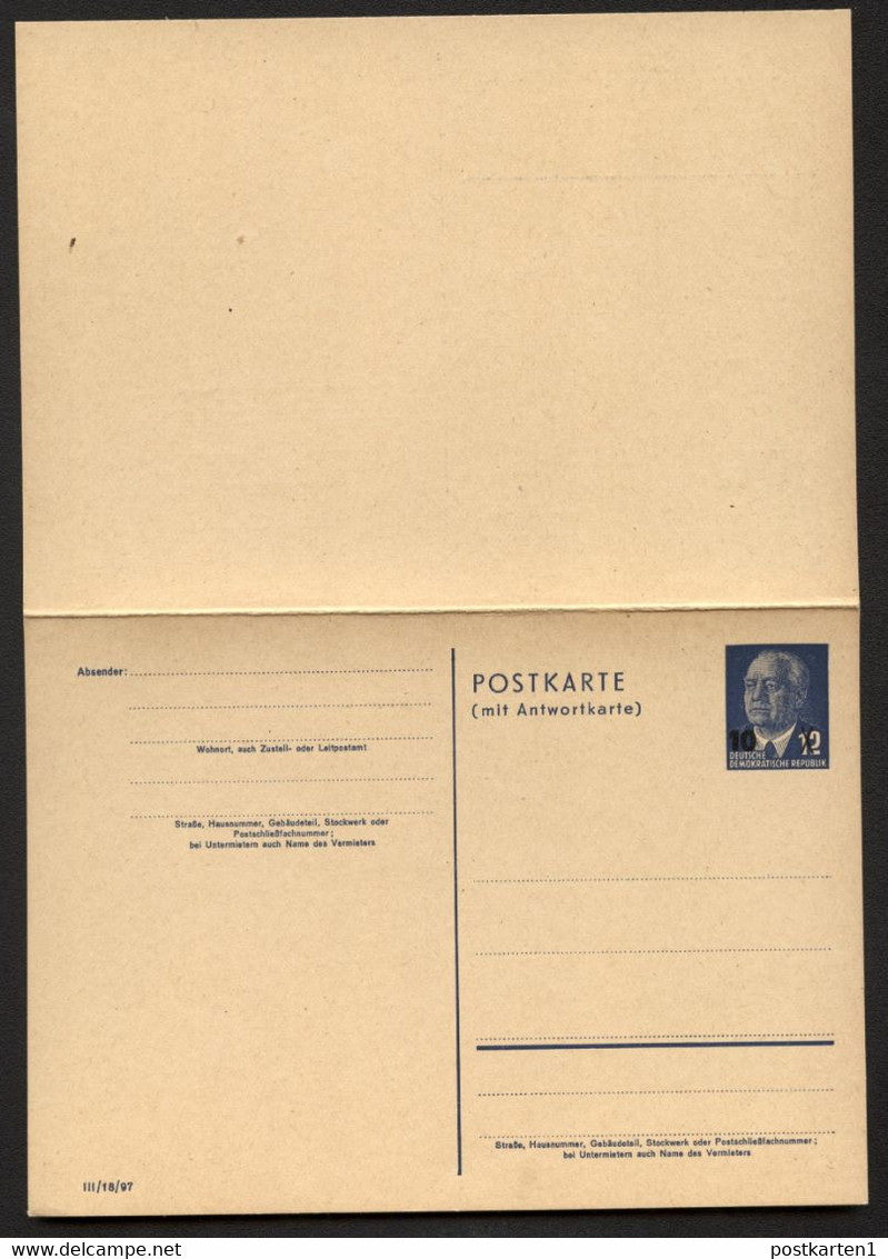DDR P63 Antwort-Postkarte 1954 Kat. 30,00 € - Cartes Postales - Neuves