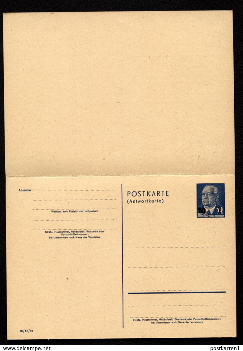 DDR P63 Antwort-Postkarte 1954 Kat. 30,00 € - Cartes Postales - Neuves