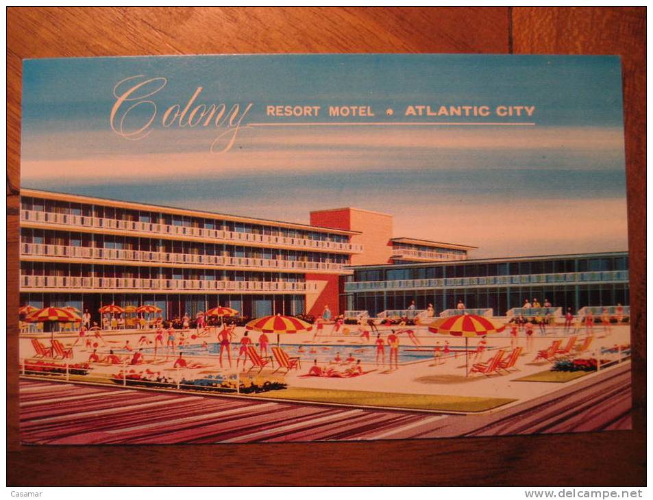 USA Colony Resort Motel Hotel Post Card Swimming Natation Natacion Swimming-pool Piscina Schwimmen - Swimming