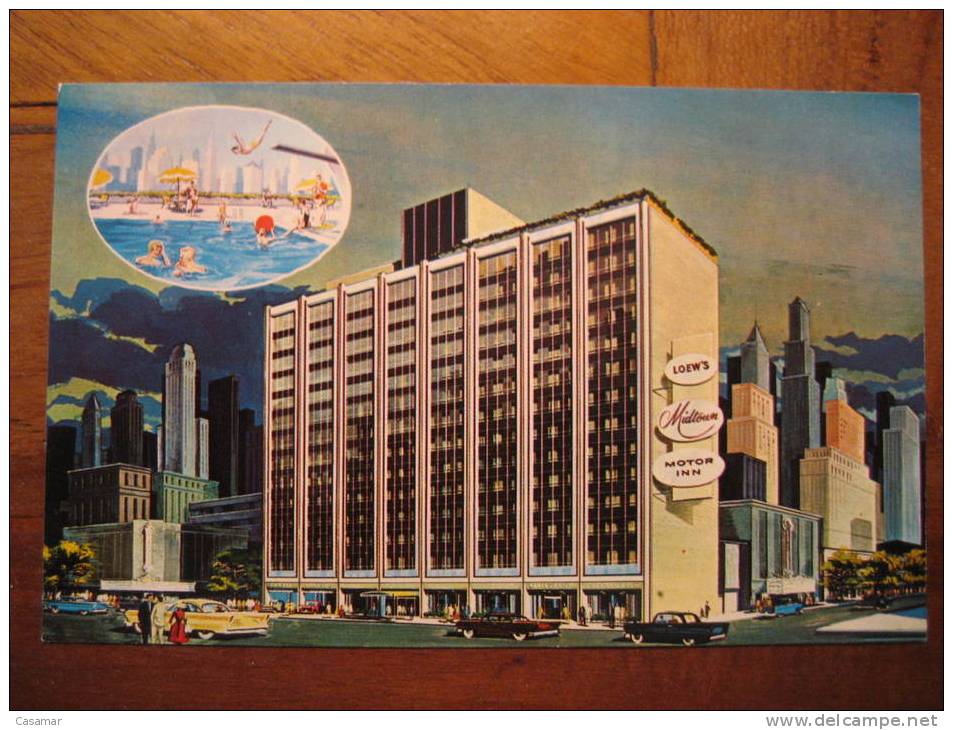 USA Loew's Midtown Motor Inn NY Motel Hotel Swimming Pool Natation Natacion Swimming-pool Piscina Schwimmen Post Card - Swimming