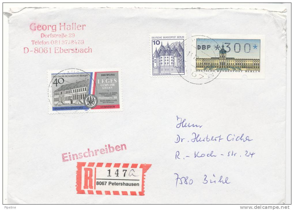 Germany Berlin Registered Cover Including ATM Stamp - Maschinenstempel (EMA)