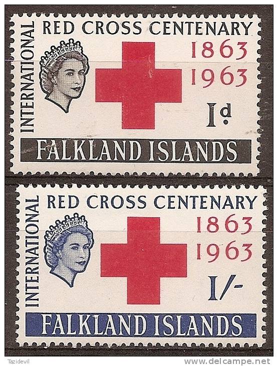 FALKLAND ISLANDS - MNH ** 1963 QE II International Red Cross Centenary. Scott 147-8 - Falkland