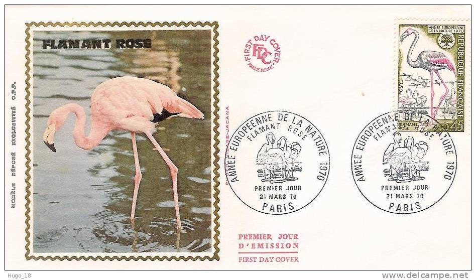 FDC  France 1970: Flamant Rose - Flamingo