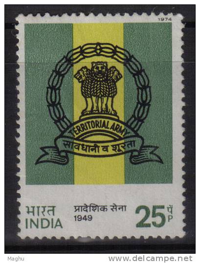India MNH 1974, Indian Territorial Army, Militaria - Ungebraucht