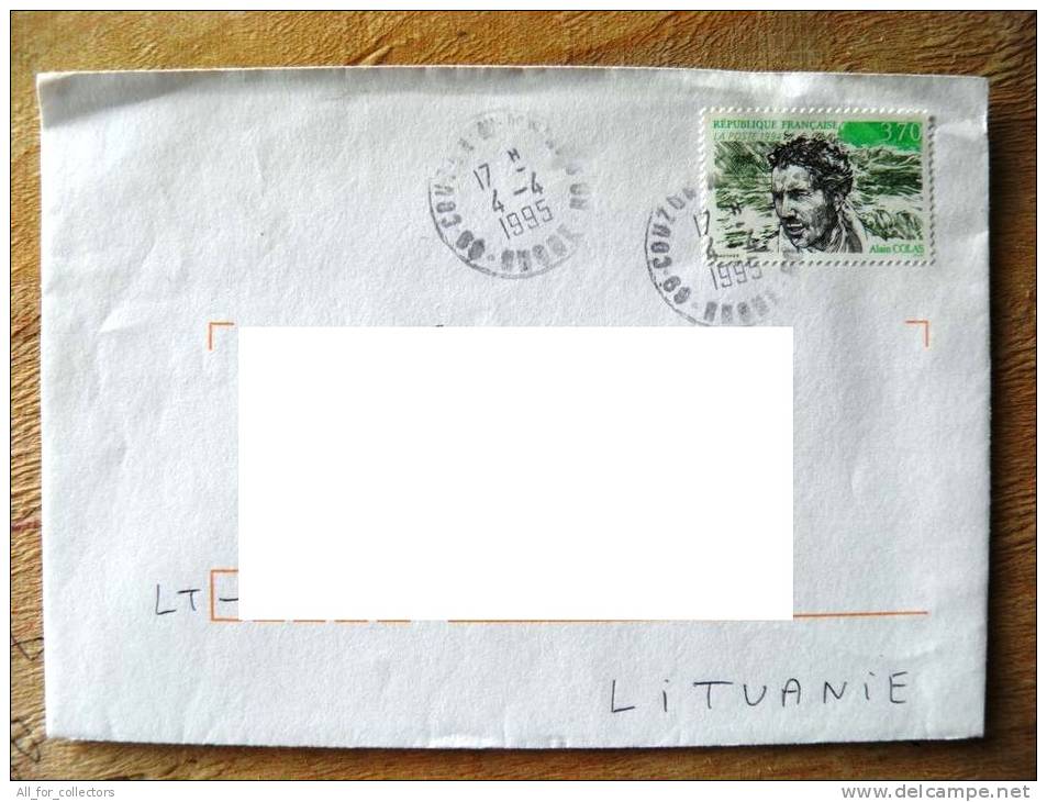 Cover Sent From France To Lithuania On 1995, Alain Colas - Lettres & Documents