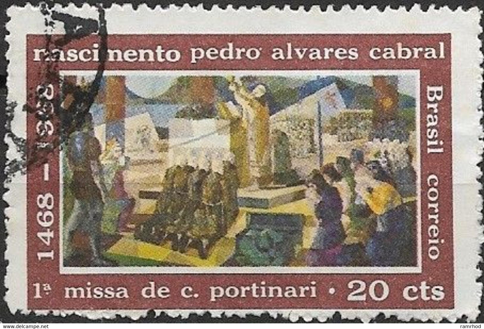 BRAZIL 1968 500th Birth Anniv Of Pedro Cabral (discoverer Of Brazil). - 20c. The First Mass (C. Portinari) FU - Oblitérés