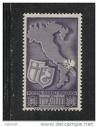 CORPO POLACCO POLISH BODY 1946 SOCCORSO DI GUERRA CENT. 80 MNH - 1946-47 Période Corpo Polacco