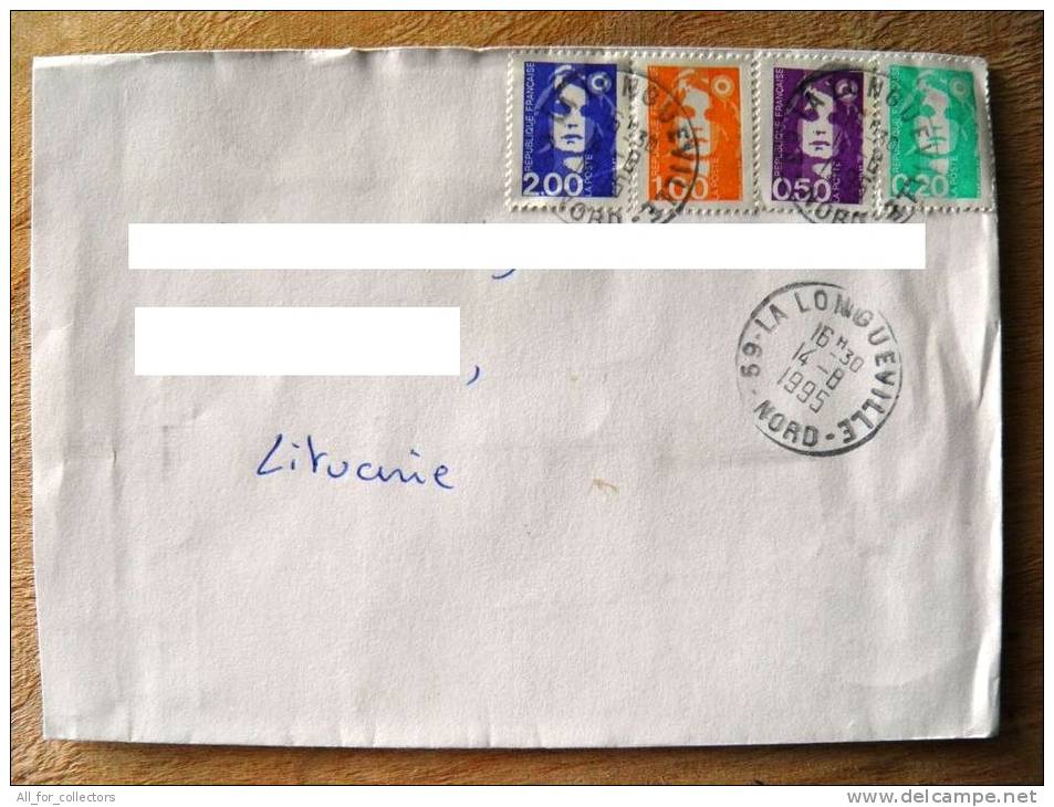 Cover Sent From France To Lithuania On 1995, - Lettres & Documents