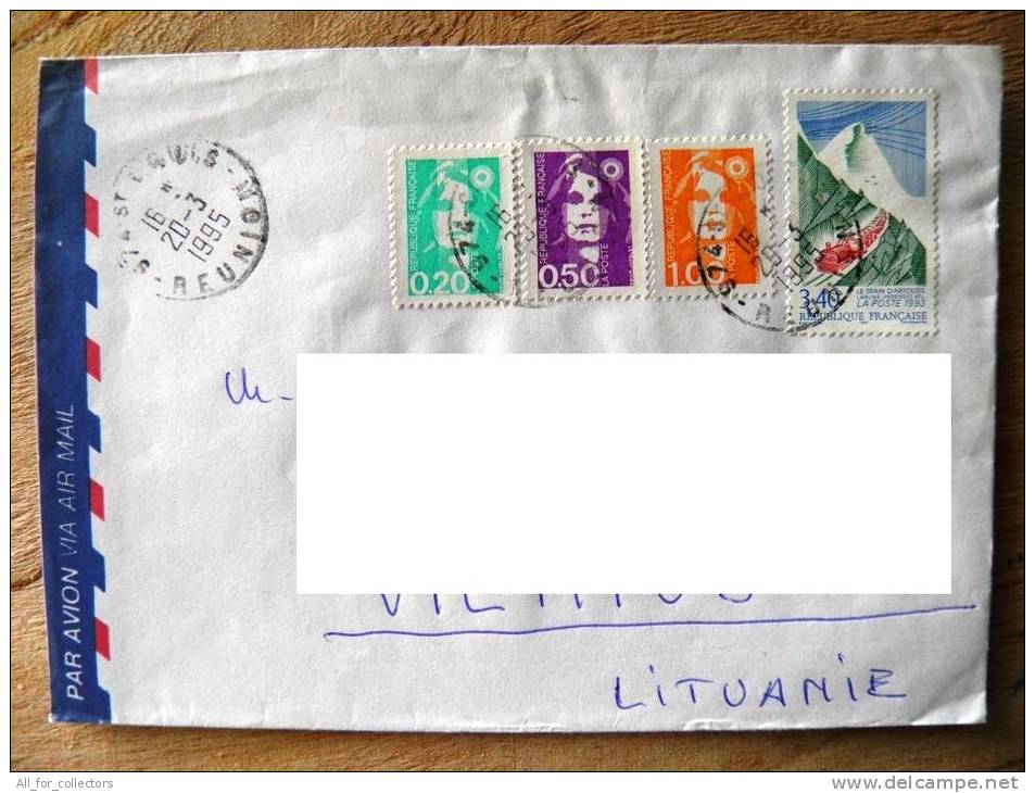 Cover Sent From France To Lithuania On 1995, Train D'artouste - Brieven En Documenten