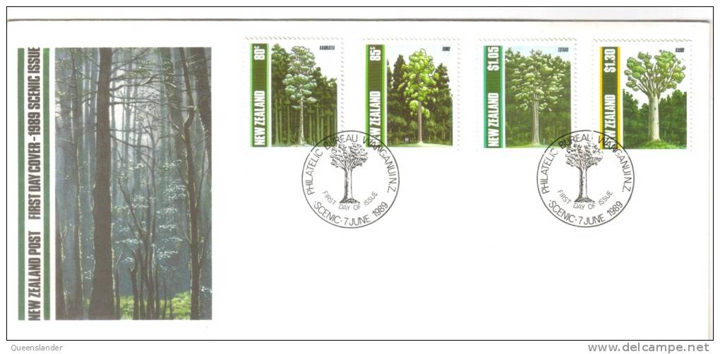 FDC 1989 Scenic Issue Set Of 4 FDI 7th June 1989 Unaddressed Official NZ Post Cover - FDC