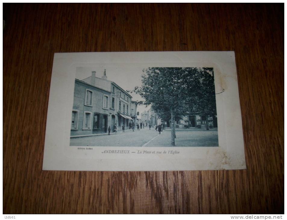 42 LOIRE ANDREZIEUX BOUTHEON LA PLACE ET RUE DE L EGLISE - Andrézieux-Bouthéon