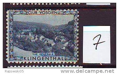 FRANCE. TIMBRE. VIGNETTE. CLUB VOSGIEN.............KLINGENTHAL - Tourism (Labels)