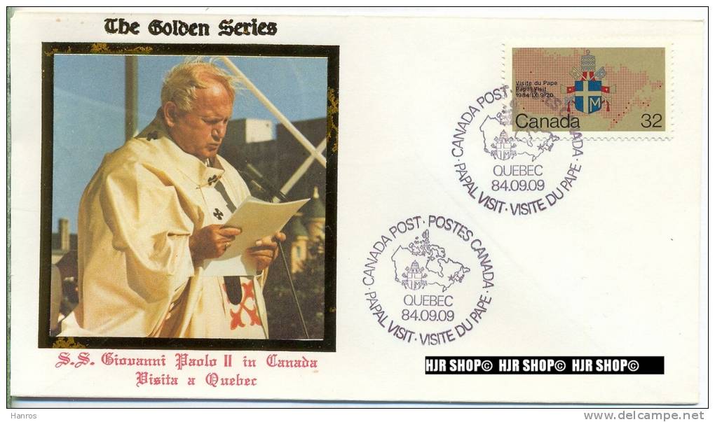 Visit A Quebec, 9. September 1984,  In Kanada, The Golden Series - Enveloppes Commémoratives