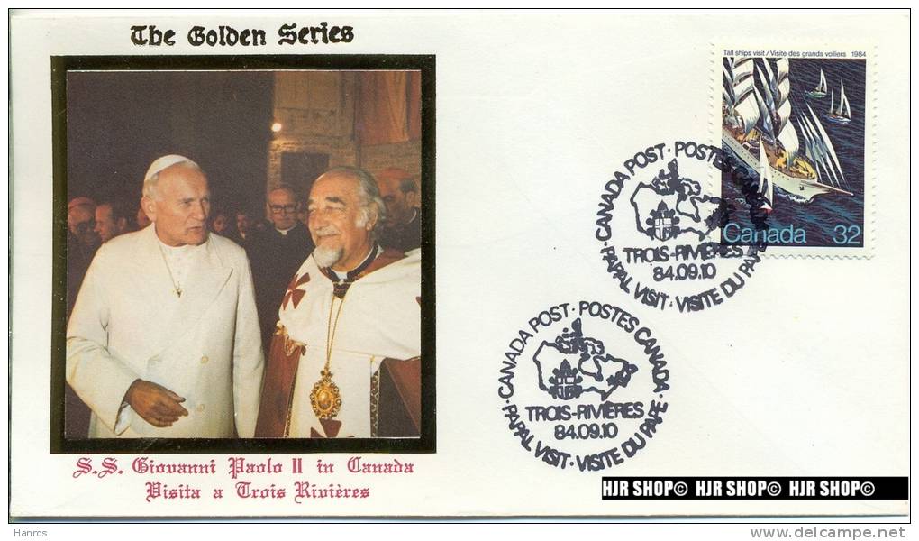 Visita A Rivieres, 10. September 1984,  In Kanada, The Golden Series - Enveloppes Commémoratives