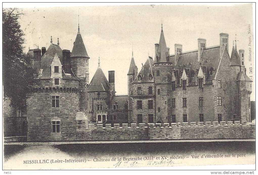 44 - Missillac : Château De La Bretèche -  Vue D'ensemble Sur Le Parc - Missillac