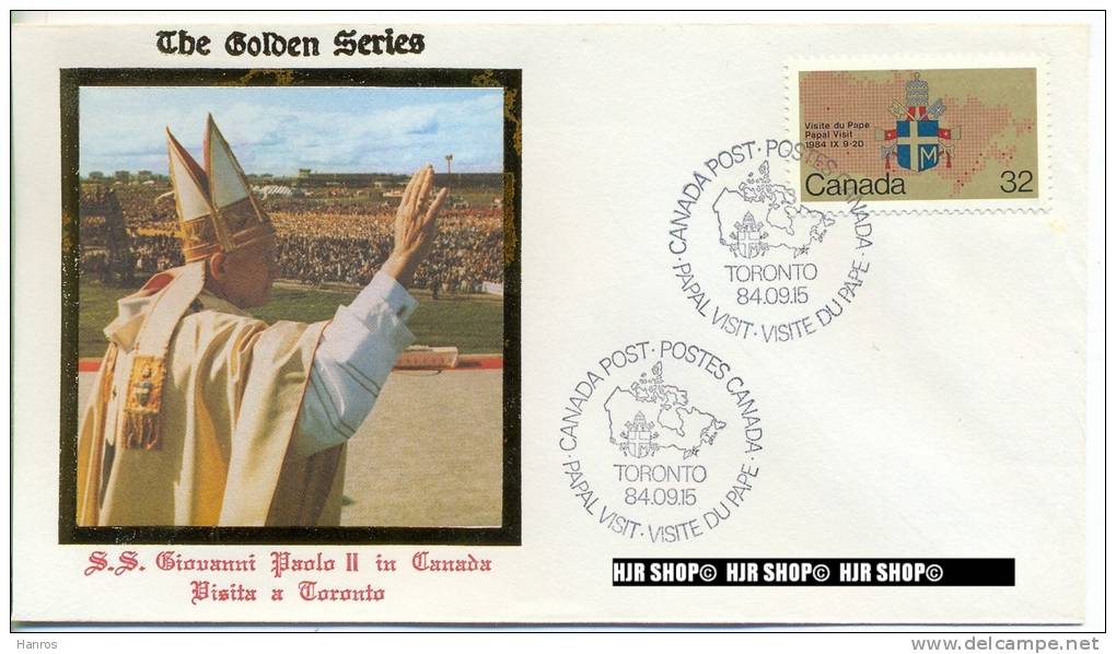 Visita A Toronto, 15. September 1984,  In Kanada, The Golden Series - Enveloppes Commémoratives