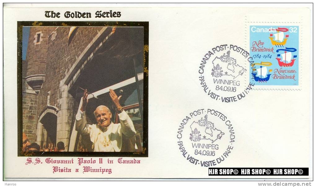 Visita A Winnipeg, 16. September 1984,  In Kanada, The Golden Series - Commemorative Covers