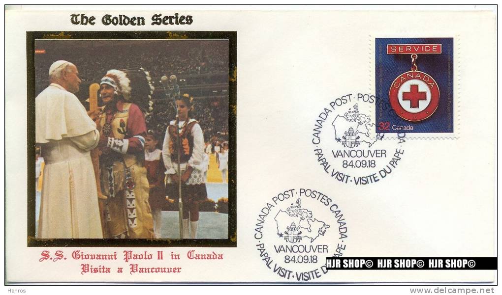 Visita A Vancouver, 18. September 1984,  In Kanada, The Golden Series - Enveloppes Commémoratives