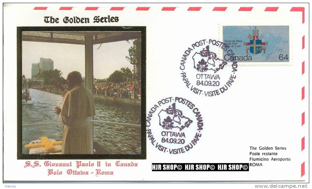 Ottava - Roma,  20. September 1984,  In Kanada, The Golden Series - Enveloppes Commémoratives