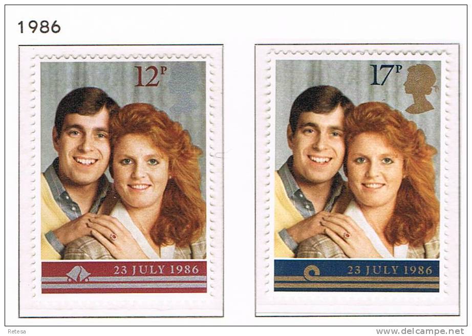 GREAT BRITAIN  TROUW PRINS ANDREW EN SARAH FERGUSON   1986 ** - Unused Stamps