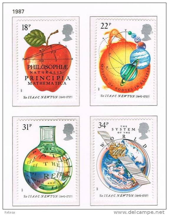 GREAT BRITAIN  300 JAAR PUBLICATIE  ISAAC  NEWTON    1987 ** - Unused Stamps