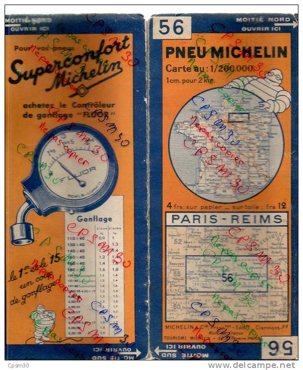 Carte Géographique MICHELIN - N° 056 PARIS - REIMS - N°3344 912 - Strassenkarten