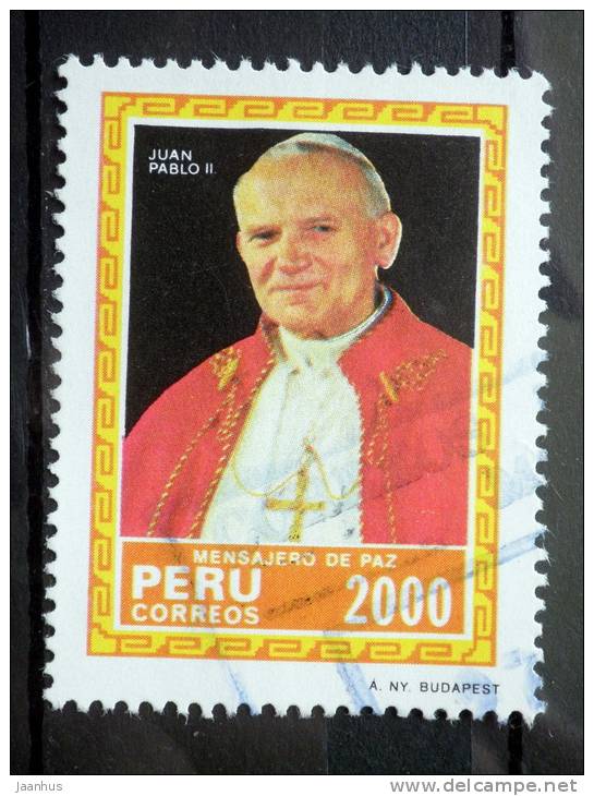 Peru - 1985 - Mi.nr.1292 - Used - Visit Of Pope John Paul II - Pope John Paul II - - Peru