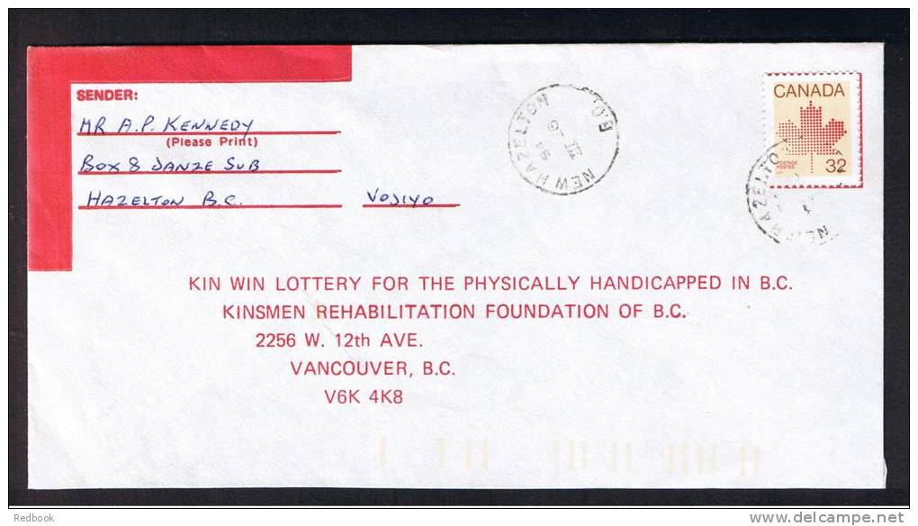 RB 865 - 1984 Cover New Hazelton BC British Columbia Canada - 32c Rate To Vancouver - Covers & Documents