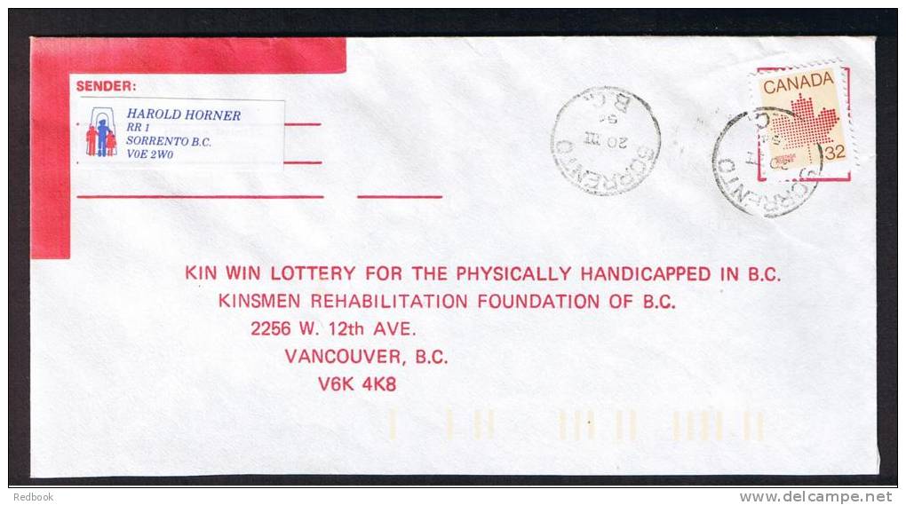 RB 865 - 1984 Cover Sorrento BC British Columbia Canada - 32c Rate To Vancouver - Lettres & Documents