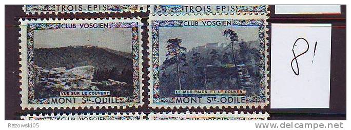 FRANCE. TIMBRE. VIGNETTE. CLUB VOSGIEN............MONT SAINTE ODILE  PAIEN COUVENT - Tourisme (Vignettes)