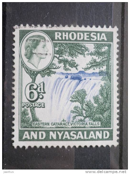Rhodesia & Nyasaland - 1959 - Mi.nr.25 - Used - Country Views, Queen Elizabeth II - Victoria Falls - Definitives - Rhodésie & Nyasaland (1954-1963)