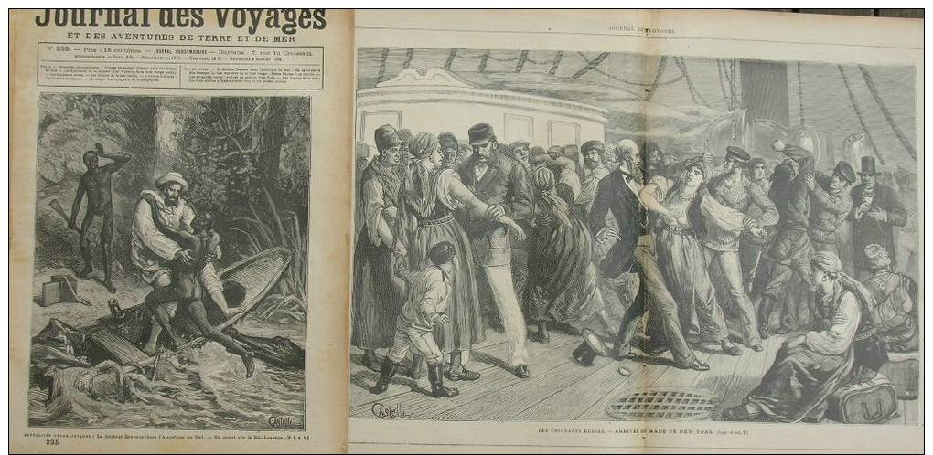 N°235JDES VOYAGES 1882:VOYAGE DOCTEUR CREVAUX AMERIQUE SUD/NEW-YORK Emigrants Russes - 1850 - 1899